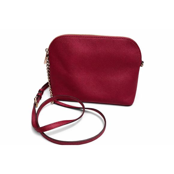 Michael Kors Red Jet Set Crossbody Saffiano Leather Gold Chain Chic - Picture 4 of 6